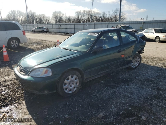 1999 Honda Civic DX with VIN 1HGEJ6229XL059370, listed as a Copart auction lot 86698214 with 0 mi miles and Salvage Title. Bid and sale history available at carsss.com. Image 1.
