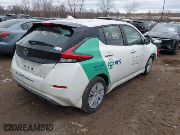 2023 Nissan LEAF S with VIN 1N4AZ1BV7PC551730, listed as a IAAI auction lot 41592504 with 17,423 mi miles and . Bid and sale history available at DreamBid. Image 4.