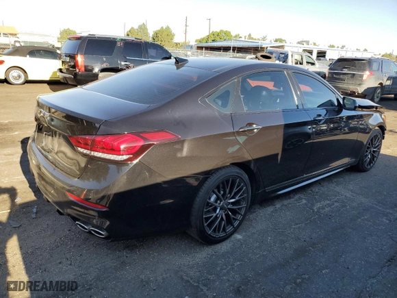 2018 Genesis G80 3.3T Sport with VIN KMHGN4JB8JU248512, listed as a Copart auction lot 69330014 with 43,992 mi miles and Salvage Title. Bid and sale history available at carsss.com. Image 3.
