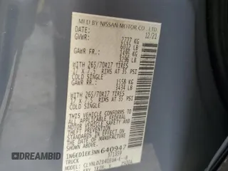 2022 Nissan Frontier SV z VIN 1N6ED1EK3NN640947, wystawiony jako Copart lot #54543805 z przebiegiem Nie podano mil oraz Nie do naprawy • Non repairable. Historia ofert i sprzedaży dostępna na DreamBid. Obrazek 12.