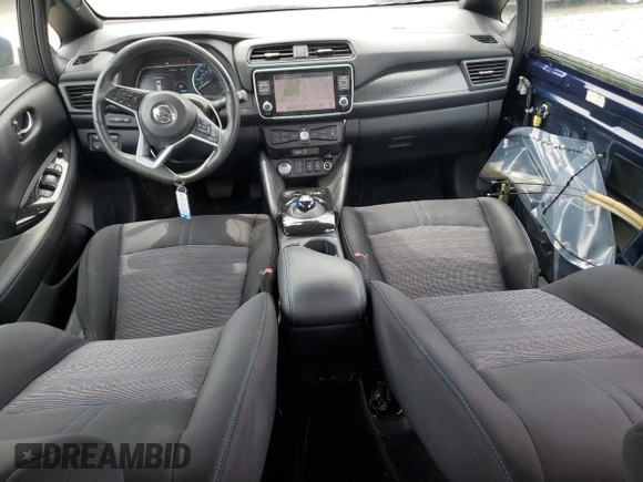 2020 Nissan LEAF SV with VIN 1N4AZ1CP7LC306789, listed as a Copart auction lot 57294585 with 55,326 mi miles and Salvage title. Bid and sale history available at DreamBid. Image 8.