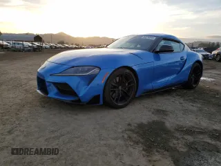 2021 Toyota GR Supra 3.0 with VIN WZ1DB0C09MW036605, listed as a Copart auction lot 86576844 with 31,520 mi miles and Salvage Title. Bid and sale history available at carsss.com. Image 1.