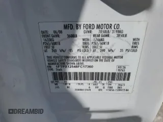 2008 Ford F-150 XL with VIN 1FTPX12548FC17360, listed as a Copart auction lot 61104765 with Not provided miles and Salvage title. Bid and sale history available at DreamBid. Image 12.