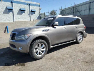 2014 Infiniti QX80 with VIN JN8AZ2NC6E9351737, listed as a Copart auction lot 48353585 with 121,579 mi miles and Salvage Title. Bid and sale history available at carsss.com. Image 1.