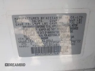 2023 Nissan Kicks S with VIN 3N1CP5BV6PL568560, listed as a IAAI auction lot 41984194 with 31,766 mi miles and . Bid and sale history available at DreamBid. Image 4.