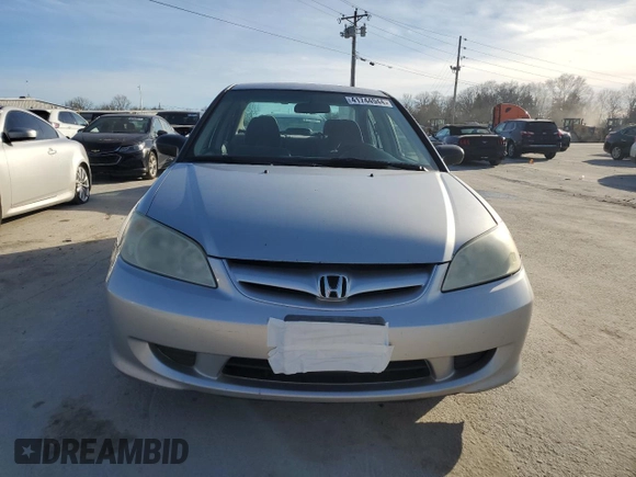 2004 Honda Civic VP with VIN 2HGES16344H616696, listed as a Copart auction lot 60273924 with 163,378 mi miles and Salvage title. Bid and sale history available at DreamBid. Image 5.