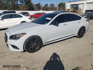 2018 Genesis G80 3.3T Sport with VIN KMHGN4JB8JU271630, listed as a Copart auction lot 79545304 with 116,432 mi miles and Salvage Title. Bid and sale history available at carsss.com. Image 1.