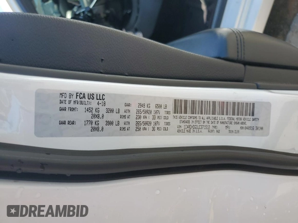 2018 Dodge Durango GT z VIN 1C4RDHDG3JC371512, wystawiony jako Copart lot #52293375 z przebiegiem 90 047 mil mil oraz Szkoda całkowita • Salvage title. Historia ofert i sprzedaży dostępna na DreamBid. Obrazek 14.