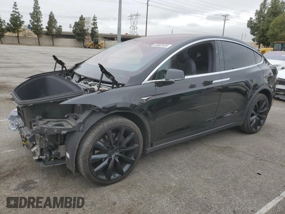 2020 Tesla Model X Long Range with VIN 5YJXCDE23LF248773, listed as a Copart auction lot 53062405 with 62,342 mi miles and Salvage Title. Bid and sale history available at carsss.com. Image 1.