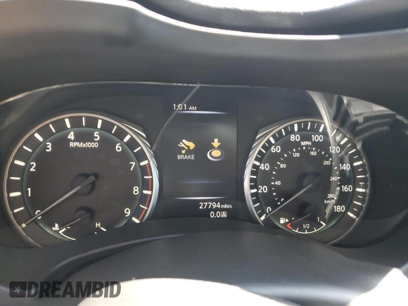 2022 Infiniti Q50 Red Sport 400 with VIN JN1FV7DR4NM390178, listed as a Copart auction lot 69999424 with 27,794 mi miles and Salvage title. Bid and sale history available at DreamBid. Image 9.