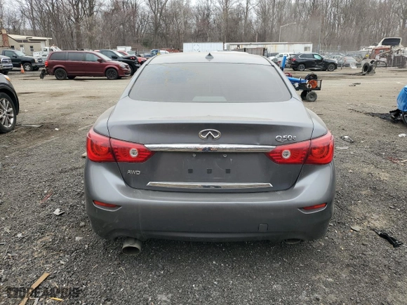 2015 Infiniti Q50 Premium with VIN JN1BV7AR0FM416683, listed as a Copart auction lot 47073795 with 0 mi miles and Salvage Title. Bid and sale history available at carsss.com. Image 6.