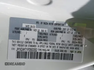 2023 Mazda MX-5 Miata Grand Touring с VIN JM1NDAM71P0560062, выставлен на аукционе IAAI как лот 42065123 с пробегом 11 320 миль миль и . История ставок и продаж доступна на DreamBid. Изображение 9.
