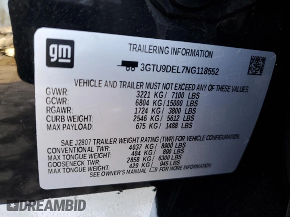2022 GMC Sierra 1500 Limited SLT with VIN 3GTU9DEL7NG118552, listed as a Copart auction lot 88936075 with 36,462 mi miles and Salvage Title. Bid and sale history available at carsss.com. Image 12.