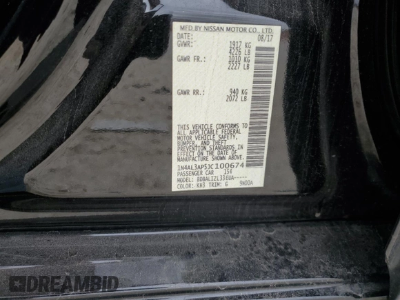 2018 Nissan Altima 2.5 S with VIN 1N4AL3AP5JC100674, listed as a Copart auction lot 43455705 with 179,525 mi miles and Salvage Title. Bid and sale history available at carsss.com. Image 13.