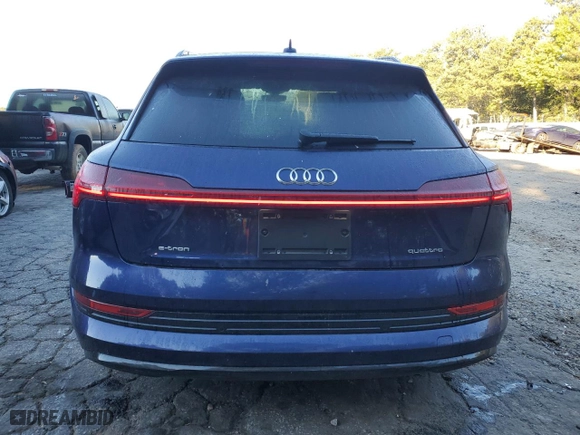 2022 Audi e-tron Premium with VIN WA1AAAGE4NB023022, listed as a Copart auction lot 76661104 with 25,465 mi miles and Salvage Title. Bid and sale history available at carsss.com. Image 6.