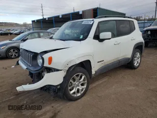 2017 Jeep Renegade Latitude with VIN ZACCJBBB5HPE43951, listed as a Copart auction lot 46699525 with 55,751 mi miles and Salvage Title. Bid and sale history available at carsss.com. Image 1.