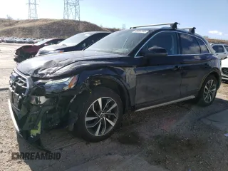 2021 Audi Q5 Premium Plus with VIN WA1BAAFY4M2015100, listed as a Copart auction lot 48984745 with 80,945 mi miles and Salvage Title. Bid and sale history available at carsss.com. Image 1.
