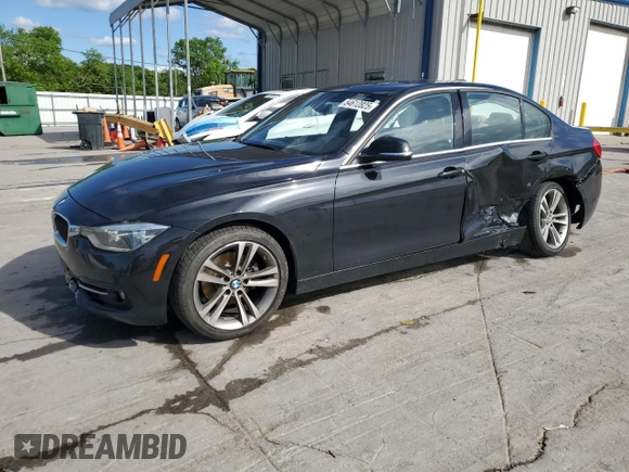2017 BMW 3 Series 330i with VIN WBA8B9G37HNU53691, listed as a Copart auction lot 54612825 with 107,287 mi miles and Salvage Title. Bid and sale history available at carsss.com. Image 1.