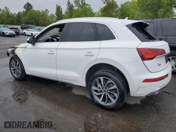 2023 Audi Q5 S line Premium Plus z VIN WA1EAAFY7P2052871, wystawiony jako Copart lot #54231465 z przebiegiem Nie podano mil oraz Szkoda całkowita • Salvage title. Historia ofert i sprzedaży dostępna na DreamBid. Obrazek 2.