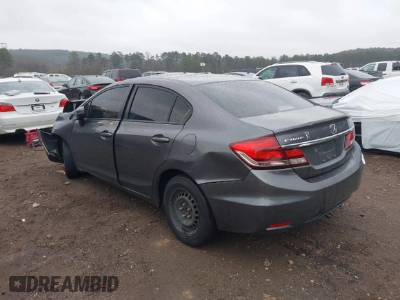 2014 Honda Civic Sedan LX with VIN 19XFB2F55EE238072, listed as a IAAI auction lot 41858342 with 207,475 mi miles. Bid and sale history available at carsss.com. Image 3.