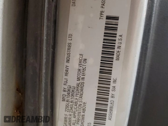 2005 Subaru Legacy GT with VIN 4S3BL686056226815, listed as a Copart auction lot 86820274 with 286,997 mi miles and Salvage title. Bid and sale history available at DreamBid. Image 13.