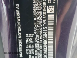 2022 BMW 2 Series M240i xDrive with VIN 3MW53CM03N8C68415, listed as a Copart auction lot 48962035 with 37,209 mi miles and Salvage title. Bid and sale history available at DreamBid. Image 12.