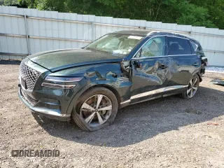 2021 Genesis GV80 with VIN KMUHCESC1MU037651, listed as a Copart auction lot 60520855 with 85,553 mi miles and Salvage title. Bid and sale history available at DreamBid. Image 1.
