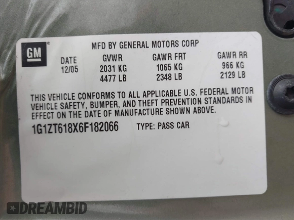 2006 Chevrolet Malibu Maxx LT z VIN 1G1ZT618X6F182066, wystawiony jako IAAI lot #42038345 z przebiegiem 119 524 mil mil oraz . Historia ofert i sprzedaży dostępna na DreamBid. Obrazek 9.