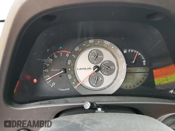 2001 Lexus IS 300/350 with VIN JTHBD182110028382, listed as a Copart auction lot 53190425 with 183,991 mi miles and Salvage Title. Bid and sale history available at DreamBid. Image 9.