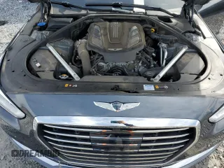 2018 Genesis G90 3.3T Premium with VIN KMHG34JA9JU043262, listed as a Copart auction lot 48592955 with 75,614 mi miles and Salvage Title. Bid and sale history available at carsss.com. Image 11.