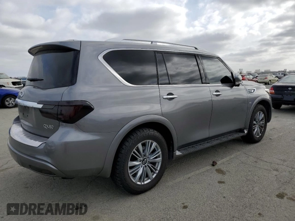 2020 Infiniti QX80 Luxe z VIN JN8AZ2NF9L9701773, wystawiony jako Copart lot #53162755 z przebiegiem 80 188 mil mil oraz Szkoda całkowita • Salvage title. Historia ofert i sprzedaży dostępna na DreamBid. Obrazek 3.