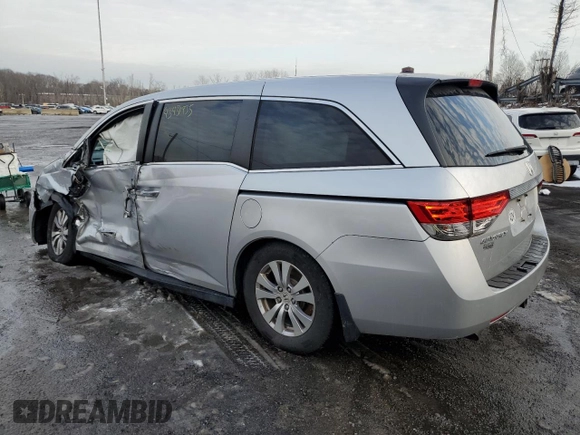 2014 Honda Odyssey EX-L with VIN 5FNRL5H69EB063028, listed as a Copart auction lot 43431935 with 118,426 mi miles and Salvage Title. Bid and sale history available at DreamBid. Image 2.