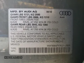 2019 Audi SQ5 Premium Plus with VIN WA1B4AFY7K2112005, listed as a Copart auction lot 78098544 with 84,883 mi miles and Salvage Title. Bid and sale history available at DreamBid. Image 13.