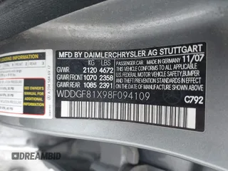 2008 Mercedes-Benz C 300 Sport with VIN WDDGF81X98F094109, listed as a IAAI auction lot 42191531 with 228,736 mi miles and . Bid and sale history available at carsss.com. Image 9.