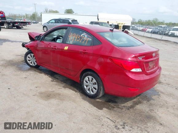 2017 Hyundai Accent SE with VIN KMHCT4AE3HU376150, listed as a IAAI auction lot 41943771 with 1 mi miles. Bid and sale history available at carsss.com. Image 3.