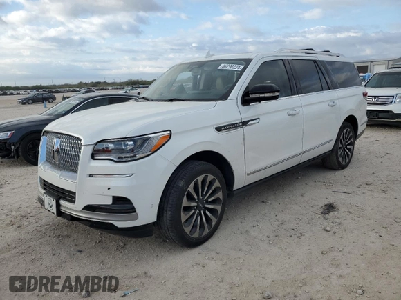 2022 Lincoln Navigator Reserve z VIN 5LMJJ3KT6NEL05029, wystawiony jako Copart lot #86290224 z przebiegiem Nie podano mil oraz Szkoda całkowita • Salvage title. Historia ofert i sprzedaży dostępna na DreamBid. Obrazek 1.