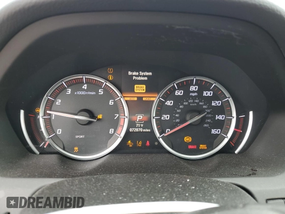 2020 Acura TLX w/A-Spec Pkg with VIN 19UUB1F63LA001267, listed as a Copart auction lot 61824325 with 72,870 mi miles and Salvage title. Bid and sale history available at DreamBid. Image 9.