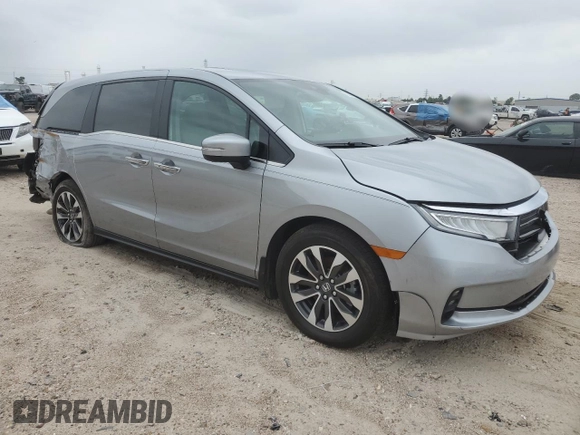 2024 Honda Odyssey EX-L with VIN 5FNRL6H63RB046690, listed as a Copart auction lot 55669855 with 7,829 mi miles and Salvage Title. Bid and sale history available at DreamBid. Image 4.