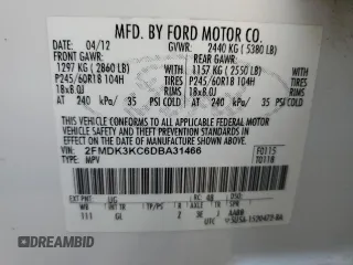 2013 Ford Edge Limited z VIN 2FMDK3KC6DBA31466, wystawiony jako Copart lot #52955975 z przebiegiem 167 932 mil mil oraz Nie do naprawy. Historia ofert i sprzedaży dostępna na DreamBid. Obrazek 14.