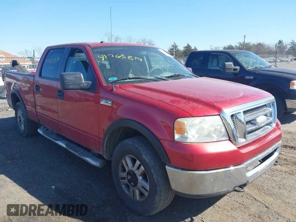 2008 Ford F-150 XLT with VIN 1FTPW14V78FA55613, listed as a IAAI auction lot 41765817 with 142,055 mi miles. Bid and sale history available at carsss.com. Image 1.