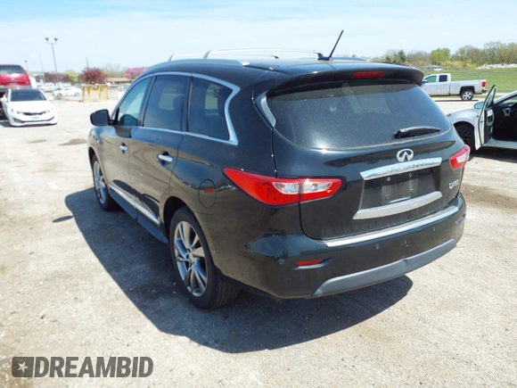 2014 Infiniti QX60 with VIN 5N1AL0MM1EC542704, listed as a IAAI auction lot 42046845 with 76,128 mi miles and . Bid and sale history available at DreamBid. Image 3.