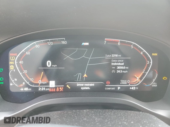 2024 BMW X3 xDrive30i with VIN 5UX53DP01R9U71639, listed as a Copart auction lot 52012865 with 3,316 mi miles and Salvage Title. Bid and sale history available at DreamBid. Image 9.