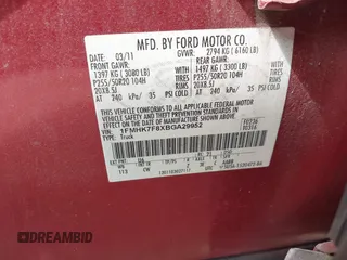 2011 Ford Explorer Limited с VIN 1FMHK7F8XBGA29952, выставлен на аукционе IAAI как лот 41846035 с пробегом 264 047 миль миль и . История ставок и продаж доступна на DreamBid. Изображение 9.