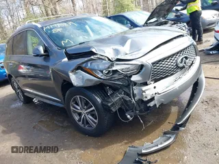 2019 Infiniti QX60 Luxe with VIN 5N1DL0MM5KC529818, listed as a IAAI auction lot 41785839 with 109,012 mi miles and . Bid and sale history available at DreamBid. Image 1.