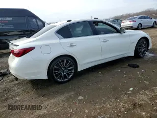 2018 Infiniti Q50 Red Sport 400 with VIN JN1FV7AR2JM480539, listed as a Copart auction lot 49141695 with 81,523 mi miles and Salvage Title. Bid and sale history available at DreamBid. Image 13.