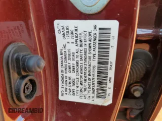 2014 Honda Civic LX with VIN 2HGFB2F57EH519196, listed as a Copart auction lot 53933895 with 297,351 mi miles and Salvage Title. Bid and sale history available at DreamBid. Image 12.