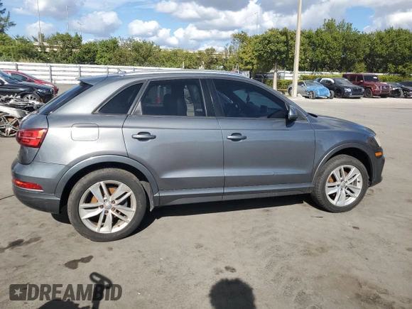 2017 Audi Q3 Premium with VIN WA1BCCFS5HR005531, listed as a Copart auction lot 85394434 with 0 mi miles and Clean Title. Bid and sale history available at carsss.com. Image 3.