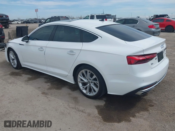 2021 Audi A5 Sportback Premium with VIN WAUABCF5XMA008431, listed as a IAAI auction lot 41801855 with 24,226 mi miles. Bid and sale history available at carsss.com. Image 3.