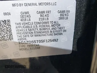 2025 Chevrolet Malibu LT with VIN 1G1ZD5ST0SF125492, listed as a IAAI auction lot 42057624 with 12,132 mi miles and . Bid and sale history available at DreamBid. Image 9.