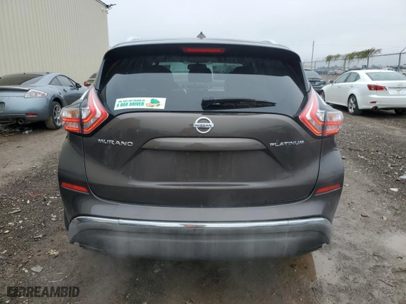 2016 Nissan Murano SL with VIN 5N1AZ2MG6GN116664, listed as a Copart auction lot 85786824 with 130,463 mi miles and Salvage Title. Bid and sale history available at carsss.com. Image 6.